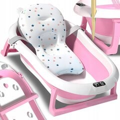 Salokāma mazuļa vanna ar spilventiņu, rozā krāsā cena un informācija | Mazuļa mazgāšana | 220.lv