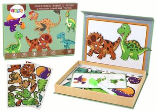 Izglītojoša magnētiskā spēle Lean Toys Dinosaurs cena un informācija | Attīstošās rotaļlietas | 220.lv