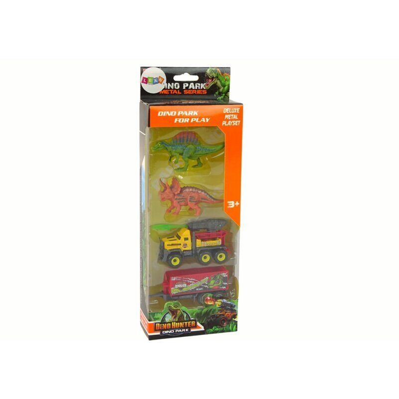 LeanToys dinozauri ar raķešu auto un puspiekabju figūriņu komplektu cena un informācija | Rotaļlietas zēniem | 220.lv
