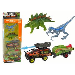 LeanToys dinozauri un SUV ar raķešu un puspiekabju figūru komplektu цена и информация | Игрушки для мальчиков | 220.lv