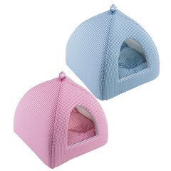 Mājiņa kaķiem Ferplast Tipi, zila/rozā, 40x40x36 cm cena un informācija | Suņu gultas, spilveni, būdas | 220.lv