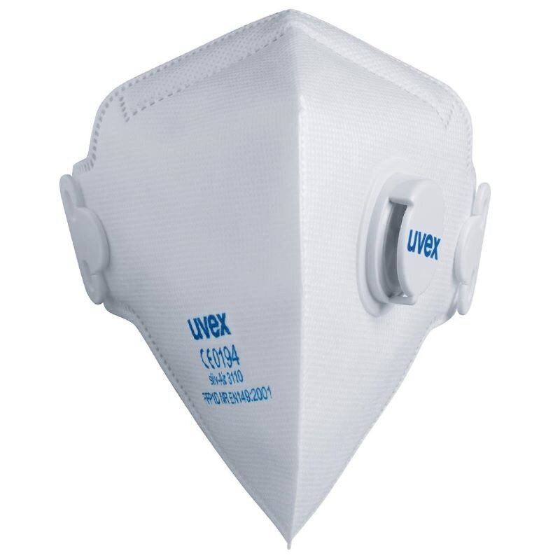 Respirators Uvex Silv-Air Classic 3310 FFP3, salokāms ar vārstu, balts, 3 gab. cena un informācija | Galvas aizsargi | 220.lv