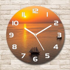 Stikla Pulkstenis Saulriets, jūra, 30cm cena un informācija | Pulksteņi | 220.lv