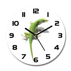 Stikla Pulkstenis Zaļā ķirzaka, 30cm цена и информация | Часы | 220.lv