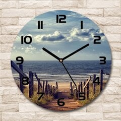 Stikla Pulkstenis Ceļš uz pludmali, 30cm cena un informācija | Pulksteņi | 220.lv