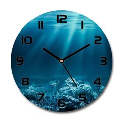Stikla Pulkstenis Zemūdens pasaule, 30cm cena un informācija | Pulksteņi | 220.lv