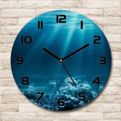 Stikla Pulkstenis Zemūdens pasaule, 30cm cena un informācija | Pulksteņi | 220.lv