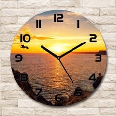 Stikla Pulkstenis Saulriets, jūra, 30cm cena un informācija | Pulksteņi | 220.lv
