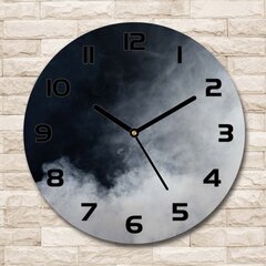 Stikla Pulkstenis balti dūmi, 30cm цена и информация | Часы | 220.lv