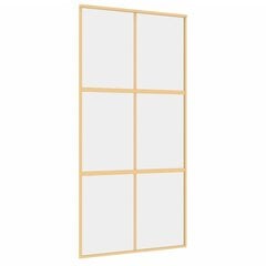 Bīdāmās durvis zeltainas 102,5x205cm stikls/alumīnijs 155156 цена и информация | Межкомнатные двери | 220.lv