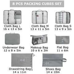Набор дорожных сумок, 8 шт. цена и информация | Рюкзаки и сумки | 220.lv