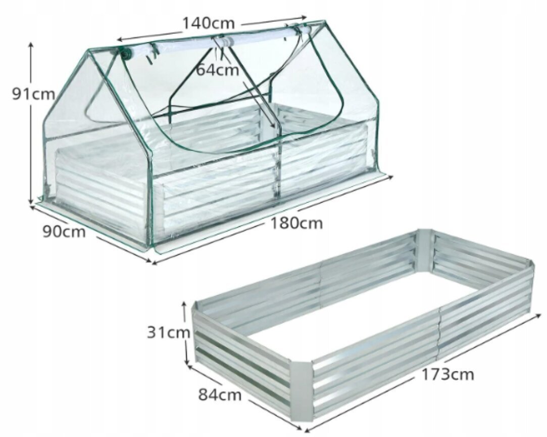 Mini siltumnīca Costway, 180x90x91 cm cena un informācija | Siltumnīcas | 220.lv