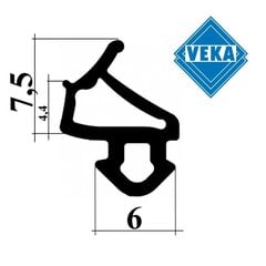 Gumijas PVC logiem Veka 10 Secil, 1 m cena un informācija | Revīzijas lūkas, piederumi | 220.lv