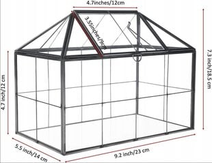 Mini stikla siltumnīca Homtonā, 14x23x18,5 cm cena un informācija | Siltumnīcas | 220.lv
