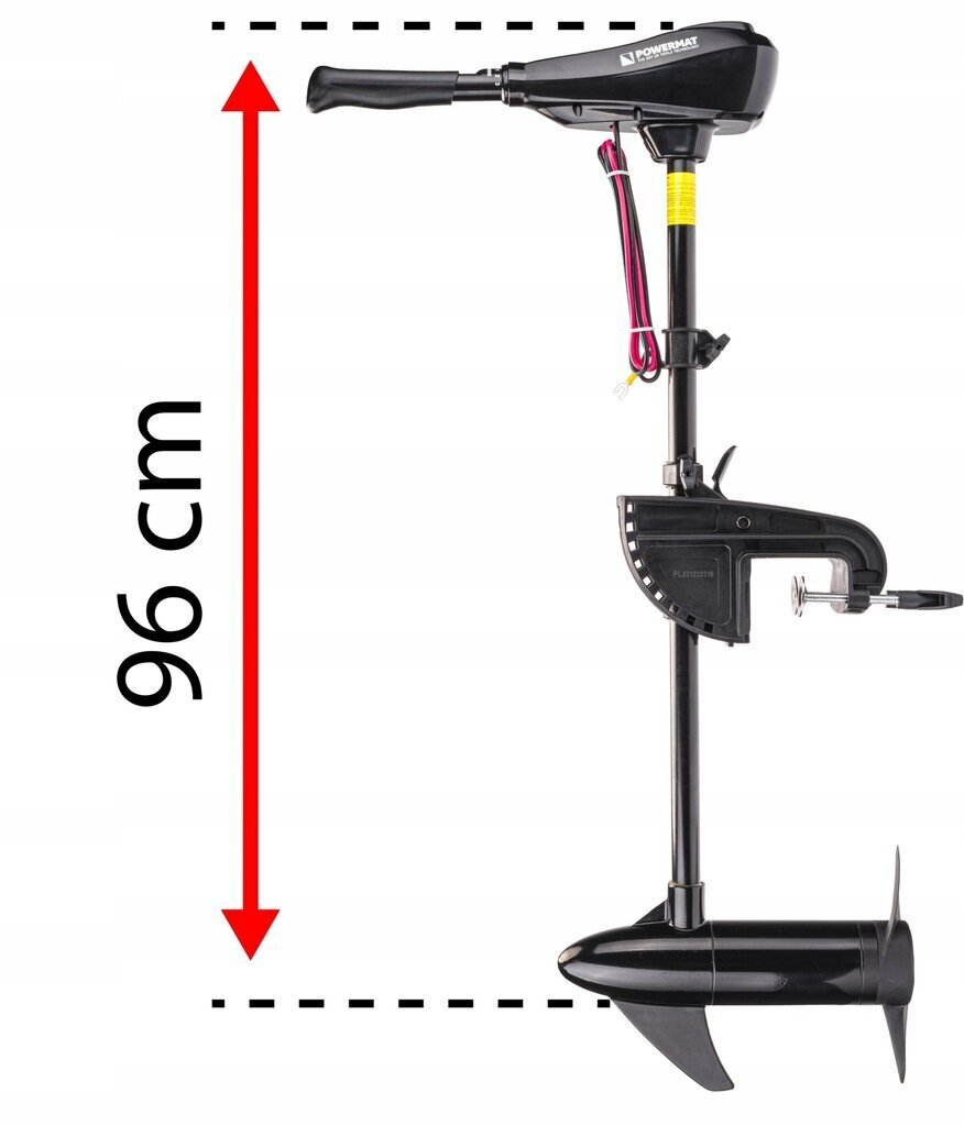 Elektriskais laivas motors ar akumulatoru Powermat PM-ESZ-45H, melns cena un informācija | Piederumi laivām un kajakiem | 220.lv