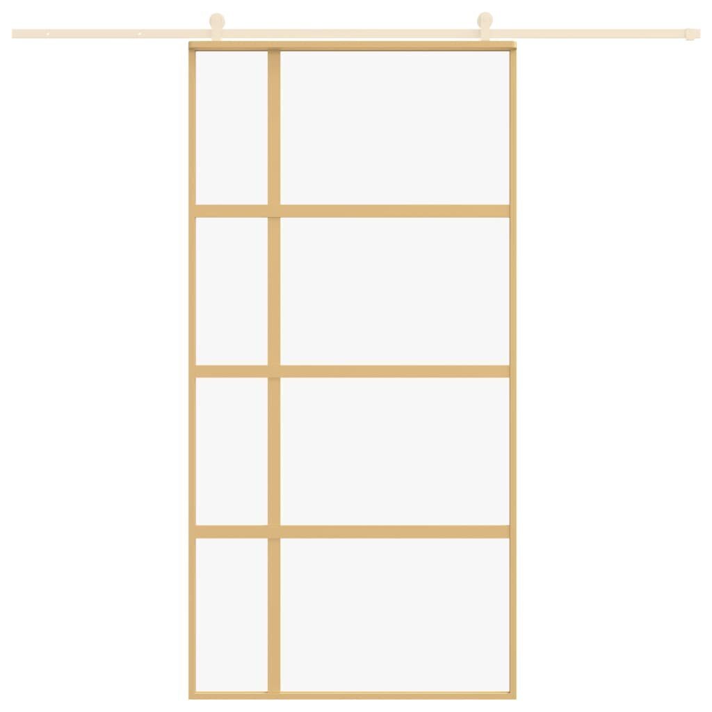 Bīdāmās durvis, zelta, 102.5x205cm, esg stikls/alumīnijs cena un informācija | Iekšdurvis | 220.lv