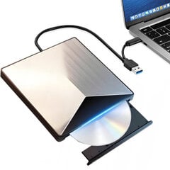 Ārējais CD/DVD ierakstītājs USB 3.0 USB-C Alumīnija korpuss cena un informācija | Ārējie cietie diski | 220.lv