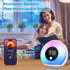 Световой Bluetooth будильник Uplayteck, SG1, RGB, белый цена и информация | Радиоприемники и будильники | 220.lv