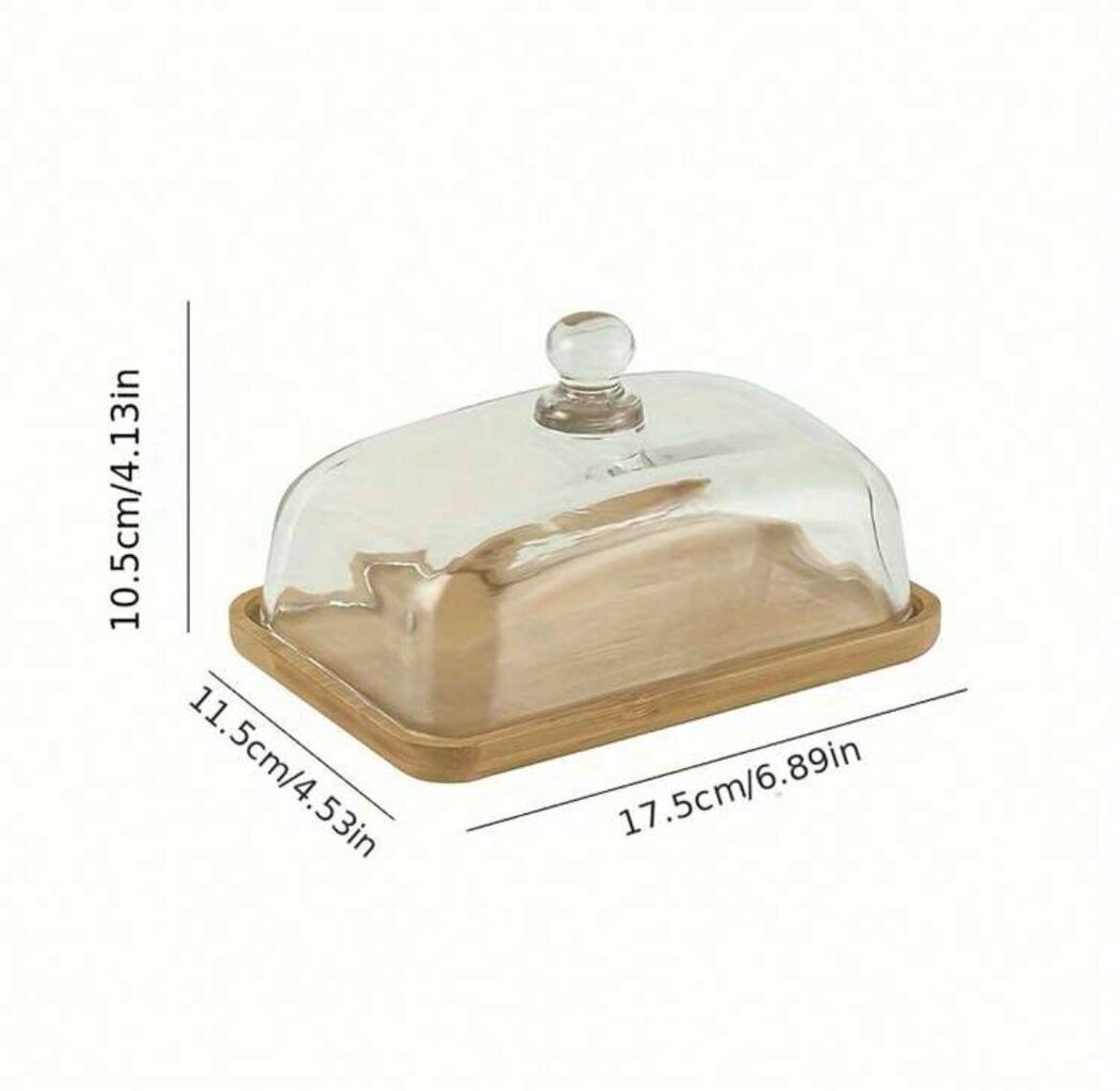 Koka stikla sviesta trauks, Electronics LV-755, 1 gab cena un informācija | Trauki, šķīvji, pusdienu servīzes | 220.lv