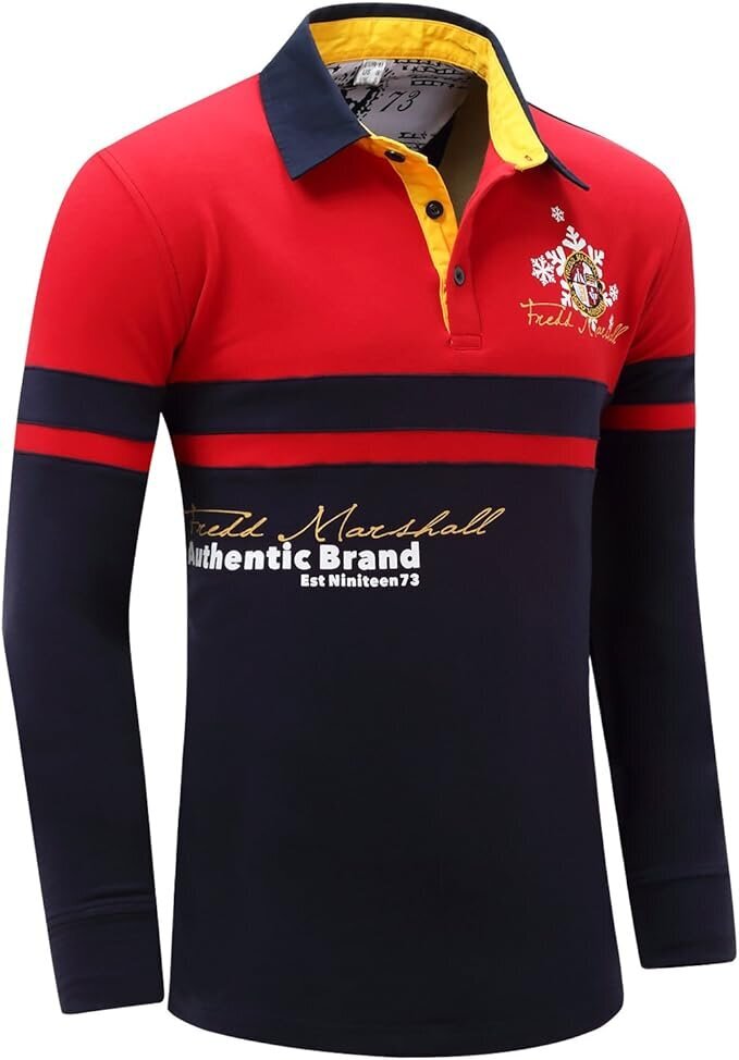 Vīriešu polo krekls Fredd Marshall, zils/sarkans cena un informācija | Vīriešu T-krekli | 220.lv