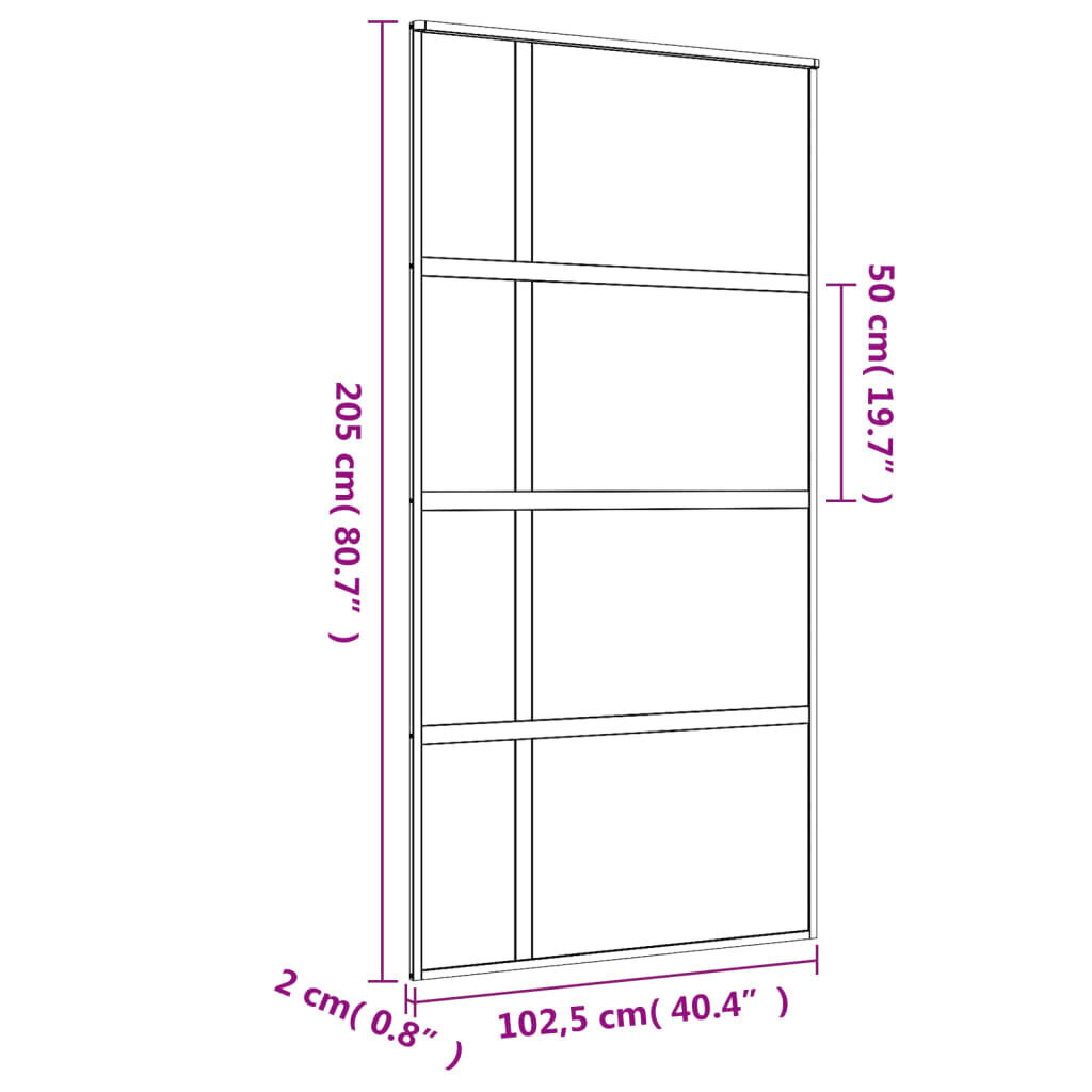 Bīdāmās durvis, zelta, 102.5x205cm, esg stikls/alumīnijs cena un informācija | Iekšdurvis | 220.lv