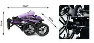 Детская коляска 3 в 1 Универсальная, розовая цена и информация | Коляски | 220.lv