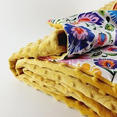 Стандартное утяжеленное одеяло для всех одеял с набором из 8 лент, застегивается на молнию и подлежит машинной стирке (однотонное, желтое, 92 x 122 см) цена и информация | Одеяла | 220.lv