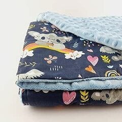 Стандартное утяжеленное одеяло для всех одеял с набором из 8 лент, застегивается на молнию и подлежит машинной стирке (однотонное, голубое, 92 x 122 см) цена и информация | Одеяла | 220.lv