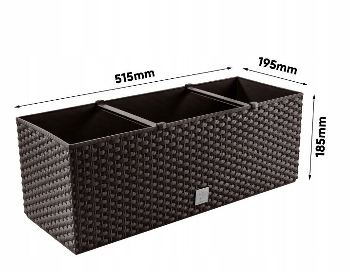 Puķu podu komplekts Prosperplast, 51,5 x 19,5 x 18,5 cm cena un informācija | Puķu podi | 220.lv