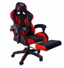 Sarkans spēļu krēsls ar kāju balstu цена и информация | Офисные кресла | 220.lv