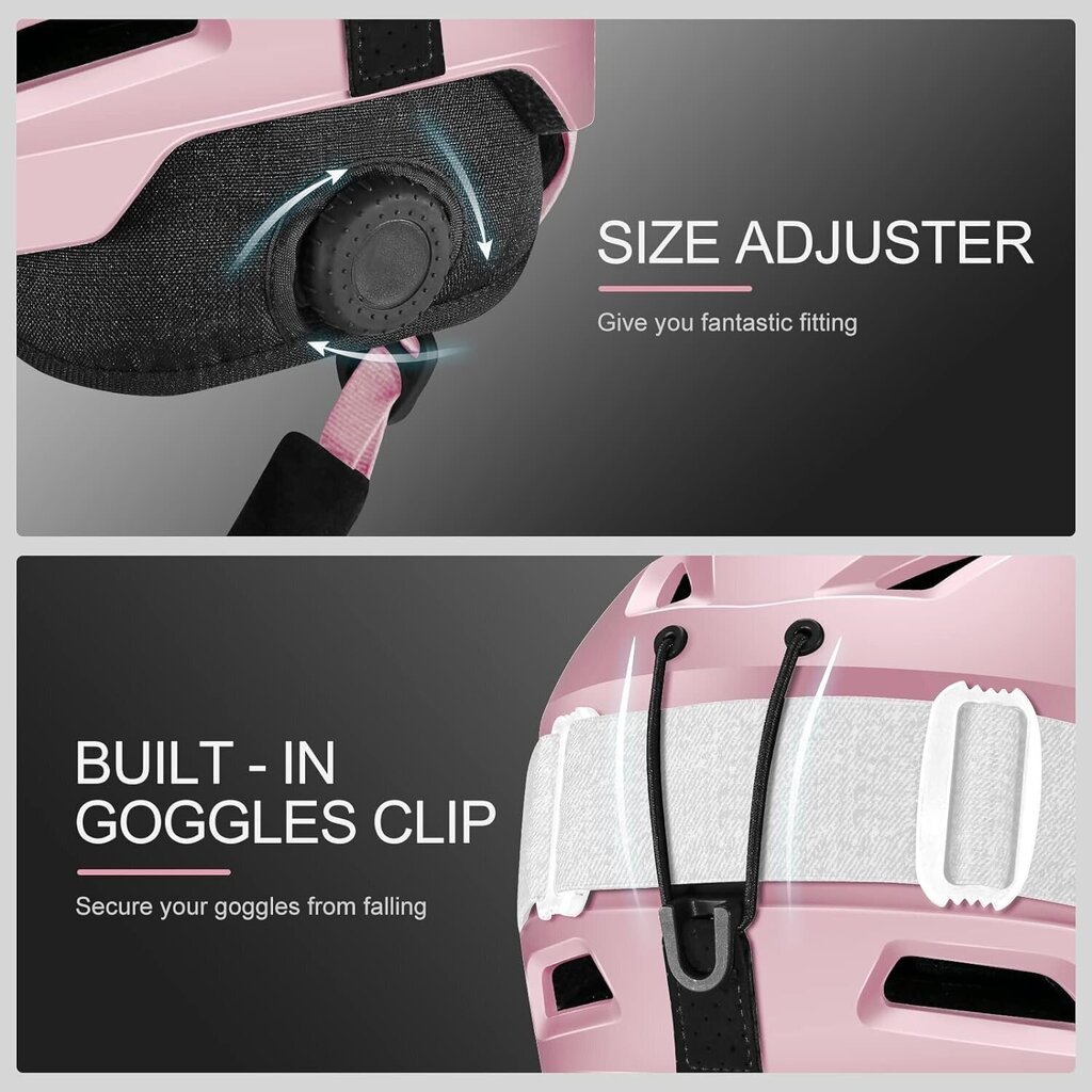 Slēpošanas ķivere Odoland ar slēpošanas brillēm, rozā цена и информация | Slēpošanas ķiveres | 220.lv