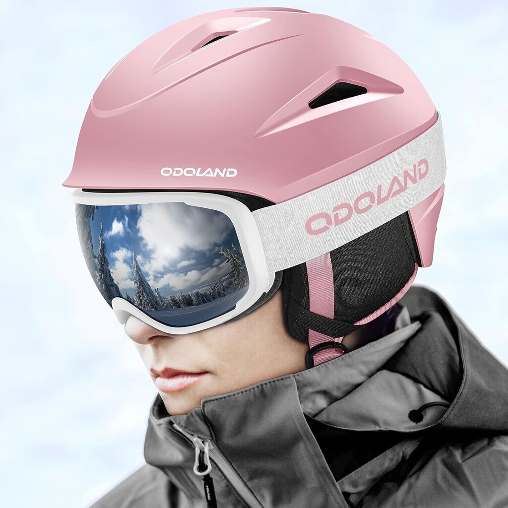 Slēpošanas ķivere Odoland ar slēpošanas brillēm, rozā cena un informācija | Slēpošanas ķiveres | 220.lv