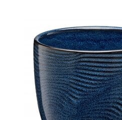 Горшок для цветов OLIMPIA керамический, 12 см, темно-синий, глянцевый, рельефный узор цена и информация | Вазоны | 220.lv