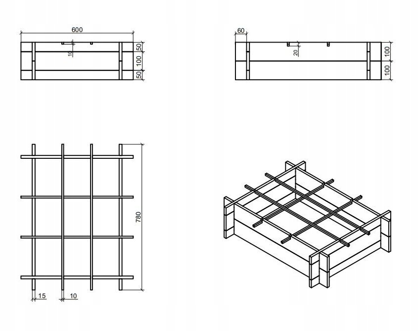 Paaugstināta dārza dobe, 78x60x20 cm cena un informācija | Siltumnīcas | 220.lv