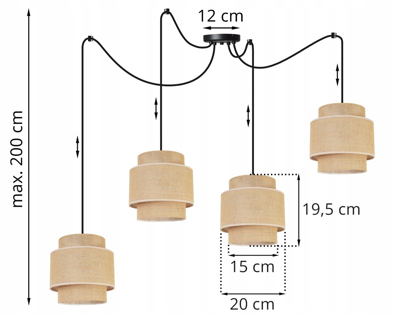 LightHome griestu lampa Spider Boho cena un informācija | Griestu lampas | 220.lv