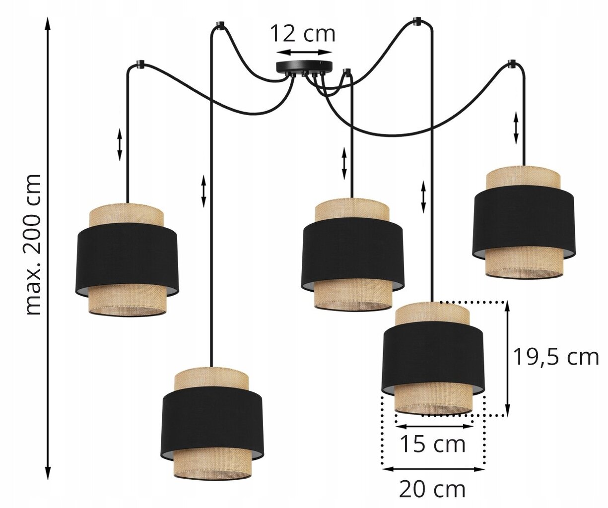 LightHome griestu lampa Spider Boho cena un informācija | Griestu lampas | 220.lv