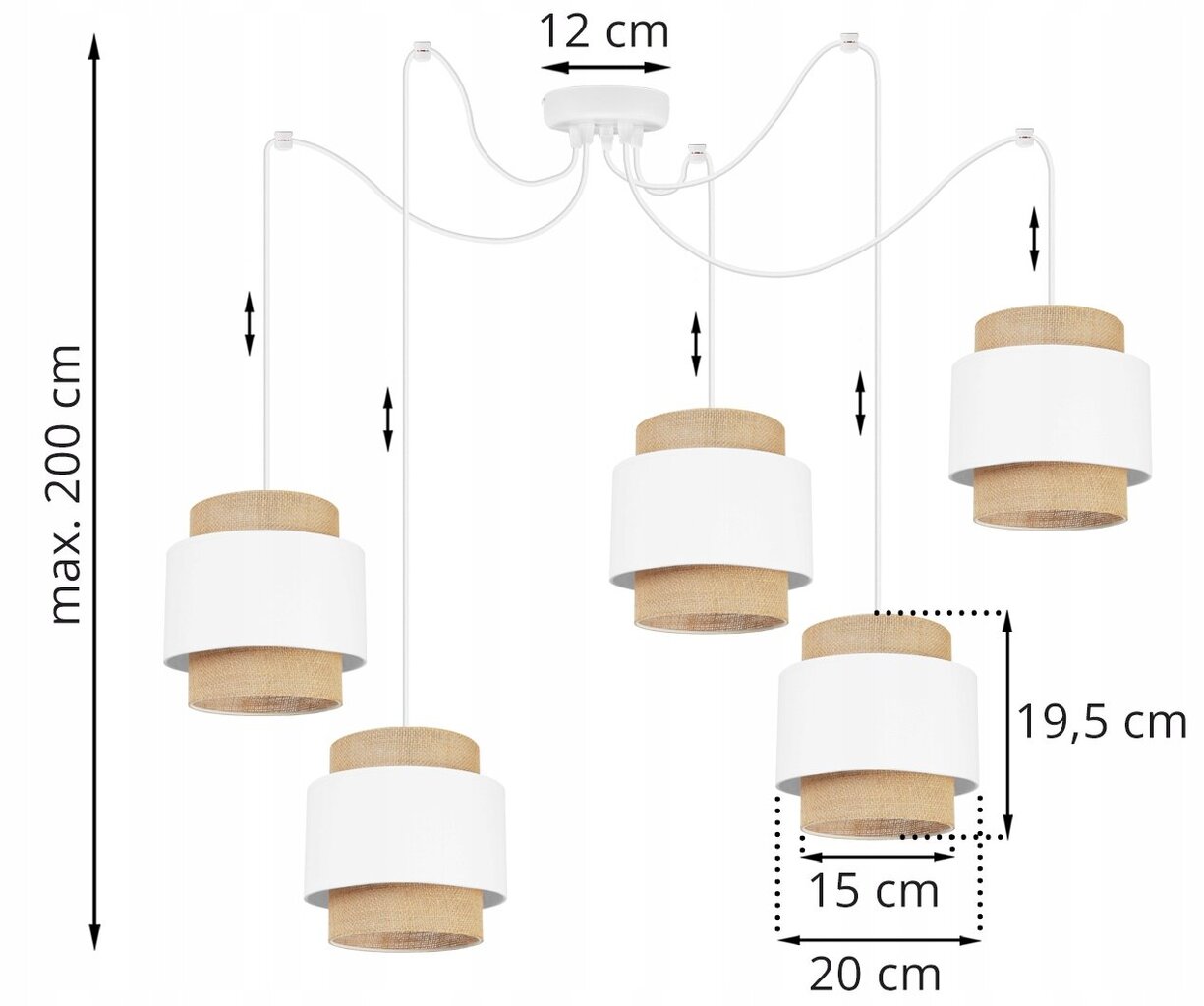 LightHome griestu lampa Spider Boho cena un informācija | Griestu lampas | 220.lv