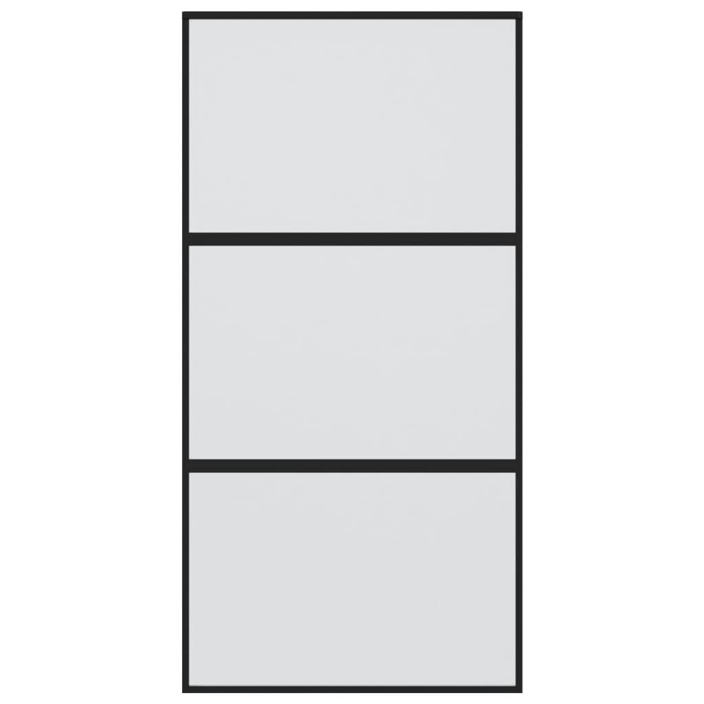 Bīdāmās durvis, melnas, 102,5x205cm, stikls un alumīnijs cena un informācija | Iekšdurvis | 220.lv