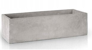 Pelēka betona iegarena Pot Polnix Etno 32 cm cena un informācija | Puķu podi | 220.lv