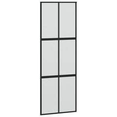 Bīdāmās durvis, melnas, 76x205cm, rūdīts stikls/alumīnijs цена и информация | Внутренние двери | 220.lv