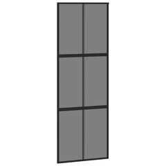 Bīdāmās durvis, melnas, 76x205cm, rūdīts stikls/alumīnijs cena un informācija | Iekšdurvis | 220.lv