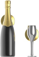 Šampanieša un stikla sakta — sarkanvīns/spīdīgs hroms, metāla morfoze MTMP109 cena un informācija | Piespraudes, brošas | 220.lv