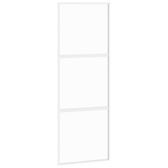 Bīdāmās durvis, baltas, 76x205cm, rūdīts stikls/alumīnijs цена и информация | Межкомнатные двери | 220.lv
