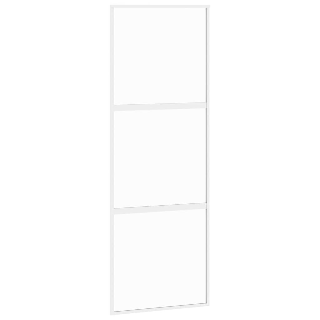 Bīdāmās durvis, baltas, 76x205cm, rūdīts stikls/alumīnijs цена и информация | Iekšdurvis | 220.lv