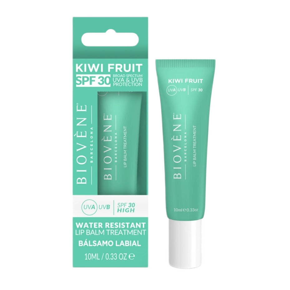 Lūpu balzams Biovene Kiwi Fruit Water Resistant Lip Balm SPF30, 10 ml cena un informācija | Lūpu krāsas, balzāmi, spīdumi, vazelīns | 220.lv