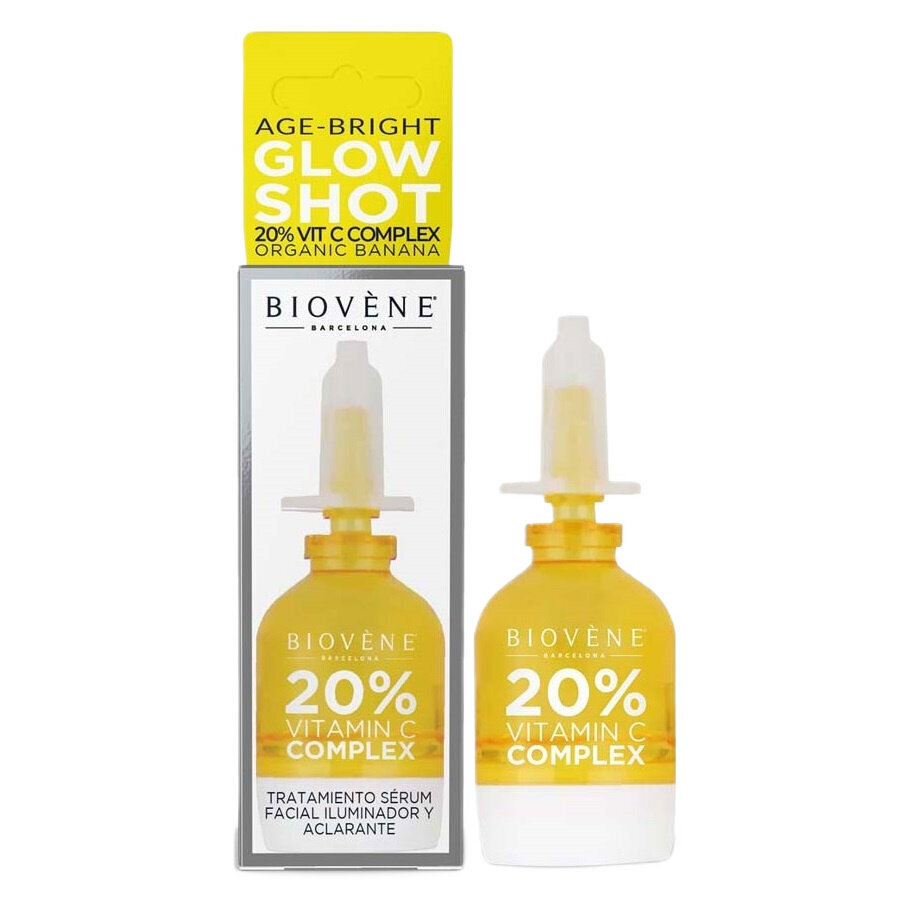 Sejas serums Biovene Glow Shot Age Bright 20% Vit C, 10 ml cena un informācija | Serumi sejai, eļļas | 220.lv