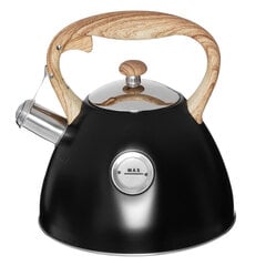 Чайник Maku со свистком 2,5 л черный цена и информация | Чайники, кофейники | 220.lv