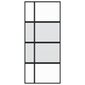 Bīdāmās durvis, melnas, 90x205cm, rūdīts stikls/alumīnijs цена и информация | Iekšdurvis | 220.lv