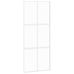 Bīdāmās durvis, baltas, 90x205cm, rūdīts stikls/alumīnijs цена и информация | Межкомнатные двери | 220.lv