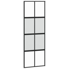 Bīdāmās durvis, melnas, 76x205cm, rūdīts stikls/alumīnijs цена и информация | Внутренние двери | 220.lv